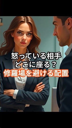 怒ってる相手と話すなら“この位置”に座れ #心理学 #人間関係 #コミュニケーション