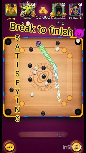 Most Satisfying 😎Break to finish 💥 online carrom match