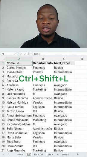 How to sort information alphabetically in Excel.