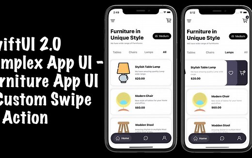 SwiftUI 复杂 UI 教程 - 自定义滑动操作 - 自定义 Tab Bar（又一款家具 App）