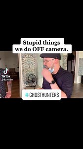 A little “behind the scenes” silly stuff we do when cameras aren’t rolling. Entire listerine pack at once. | Jason Hawes/TAPS