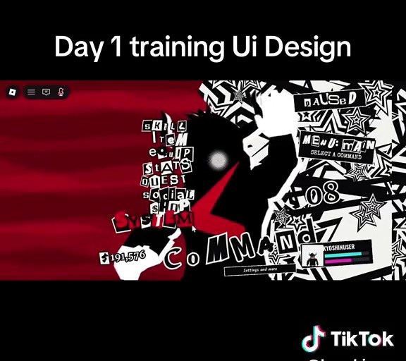 Day 1 training UI Design — Roblox UI progress