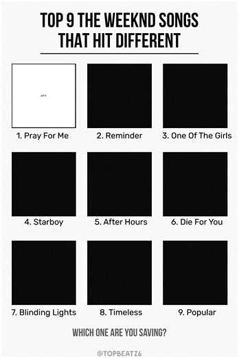 PART 5 | TOP 9 THE WEEKND SONGS #songs #top9 #theweeknd #foryou #prayforme