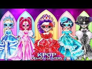 K-Pop Demon Hunters | Huntrix & Disney Princess Try Prom Dresses! | DIY Fashion Paper Dolls