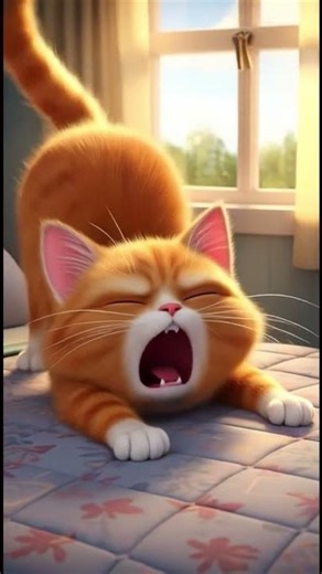 This Cat HATES Mornings! ⏰🐾 #catfunny #catvideos #cat #orangecat #funnycat #catshorts #viralshorts