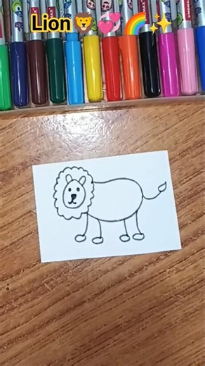 How to draw a Lion🦁💞🌈#funnyliondrawing#veryeasyliondrawing#drawingtutorial#satisfying#viral#shorts❤️