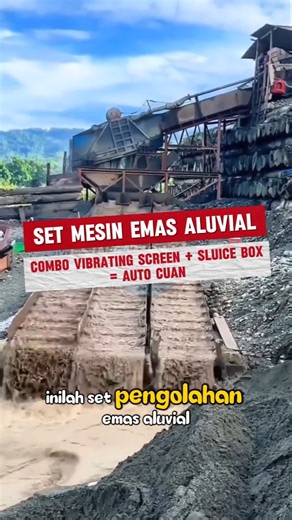 Vibrating Screen + 3 Sluice Box 8m — screening cepat & recovery emas maksimal! #vibratingscreen #fyp