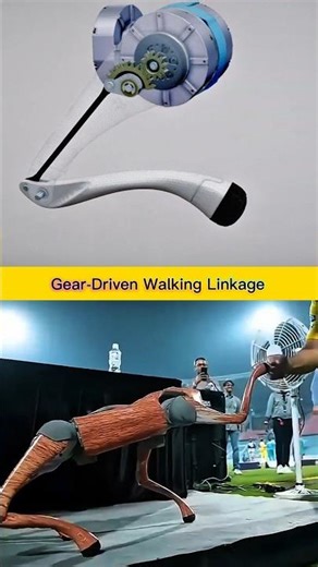 Gear Driven Robotic Leg Mechanism Converting Rotary Motion into Smooth Walking Animation
