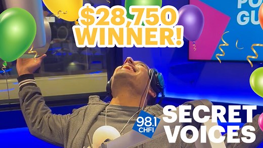 🎉WINNER🎉 Andy of Ajax WON $28,750 with the CHFI Secret Voices contest! He got ALL 5 of our famous voices saying “CHFI - Toronto’s Perfect Music Mix” and WON! 🙌 💰 . . We’ll have a brand new chance for you to play the CHFI Secret Voices contest TOMORROW morning at 7a 📻🙌 on the Pooja & Gurdeep Show! #Winner #Toronto #CHFI #SecretVoices #Toronto #Jackpot #Money #cash | 98.1 CHFI