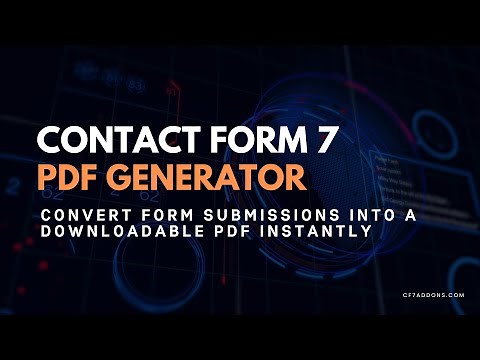 How to Generate PDF from Contact Form 7 Submissions | Contact Form 7 PDF Generator