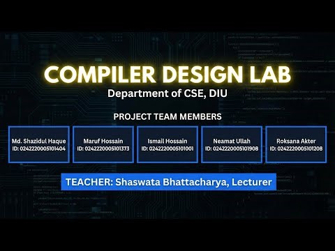 Compiler Design Lab Presentation by Group -3 (1001,1373,1404,1908,1208)