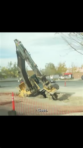 Parking Lot Sinkhole Swallows and Destroys Excavator | sink hole