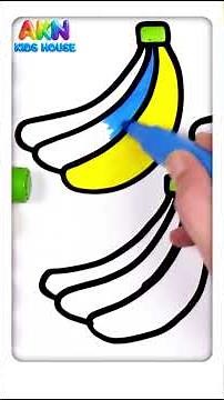 🍌 Learn Colors & Draw Bananas Big Marker Coloring for Kids 🎨 #Shorts