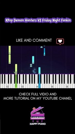 KPop Demon Hunters VS Friday Night Funkin Piano Easy #easypiano #piano #pianotutorial #pianocover