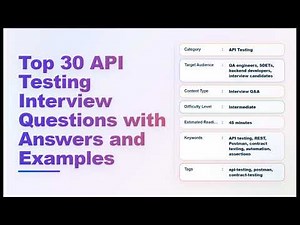 Top 30 API Testing Interview Questions & Answers (with Examples) | Echo With Coffee