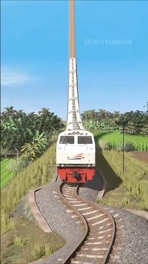 Kereta api dari langit bertemu jalur oleng