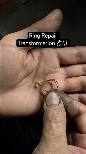 💍 Ring Repair Process: Restoring a Damaged Ring with a Lab-Grown Diamond in 10K Gold #jewelry