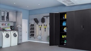 BESFUR Metal Storage Cabinet, 71" H Locking Storage Cabinet with 5 Adjustable Shelves, Metal Cabinets for Garage, Office, Home, Classroom- Black