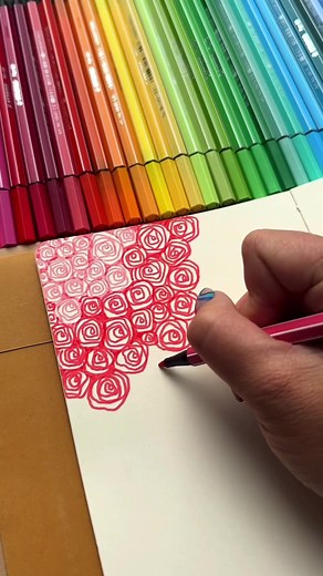 1.8M views · 11K reactions | Easy pattern idea…doodling roses. | Color Made Happy | Facebook