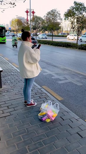 Urban Trash Collection in a Colorful Tote Bag