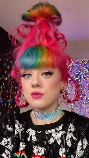 Rainbow Cindy Lou hair 🌈🎄#tutorial ¿ #stepintochristmas #rainbowhair