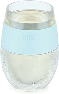 HOST Wine Freeze Cooling Cup, Plastic Double Wall Insulated Freezable Drink Chilling Tumbler with Freezing Gel Wine Glasses for Red and White Wine, Set of 1, 8.5 oz, Ice