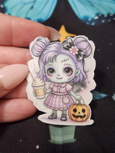 Kawaii Zombie Girl Sticker: Pastel Goth Halloween Vinyl Decal - Etsy