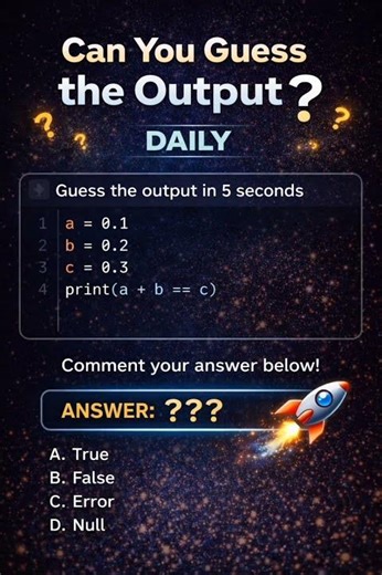 Comment your answer below 👇Let's see who's a real Python pro 🐍🔥 #python #pythonquiz #coding