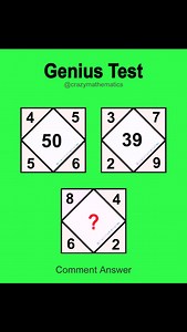 28K views · 130 reactions | Genius test! #genius #geniuschallenge #mathskills #mathpuzzle #mathtest | Crazy Mathematics | Facebook