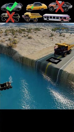 Trucks & Buses and car Vs Big Water Pit | BeamNG Drive ||