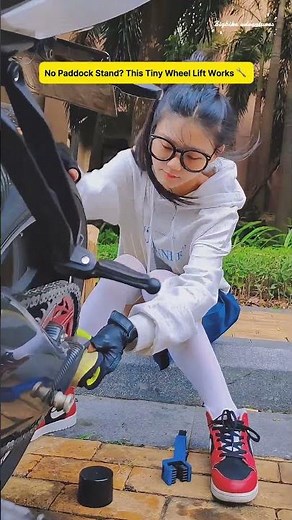 Tiny Rider, Big Bike: DIY Chain Cleaning 🔧 #girlrider #bikemaintenance