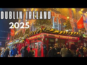 Dublin City Ireland Walking Tour 4K : Night Walk, Dublin 🇮🇪 [60PFS HDR]