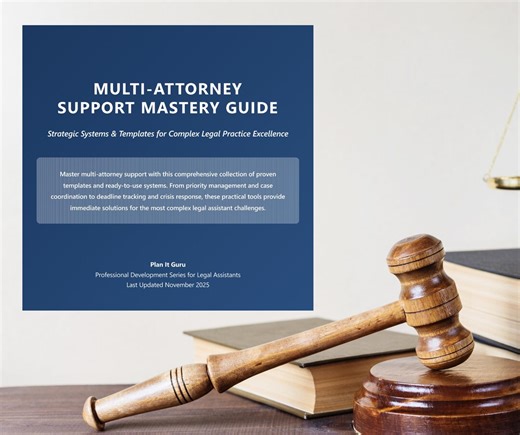 Legal Assistant Guide: Multi-attorney Support Systems, Templates & Workflow Organization for Law Firms | Paralegal Resource - Etsy