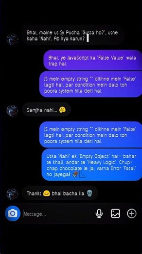 JavaScript Logic vs Girlfriend's 'Nahi' 🤯 | Code Level Relationship Advice! |Easy Ustaad #shorts