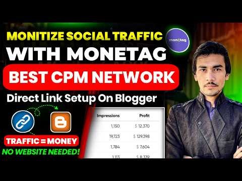 Monetag Direct Link + Blogger 🔥 Earn Money from Social Traffic Step by Step