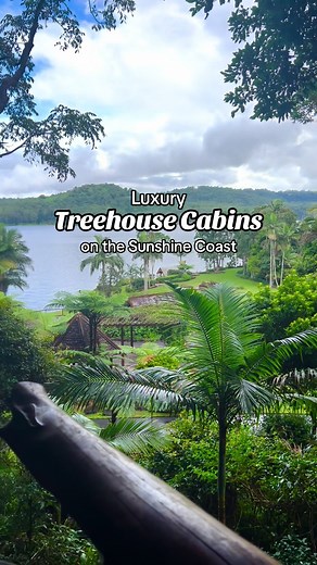 Keen to live the #fairytale life? 🧚 ✨ Secrets on the Lake in Montville has got you covered! Step into their enchanting #treehouse cabins, immersed in the lush subtropical #rainforest. Keep an eye on the ornate wood carvings along the way (see if you can spot the #dragon!), or get ready to unwind in a luxurious #spabath with views out across Lake Baroon 👀🩵 If you’re chasing a winter hideaway that’s truly hidden away… we know you’ll be sure to find plenty to like here 🥰🍃 🎥: Visit Sunshine Co