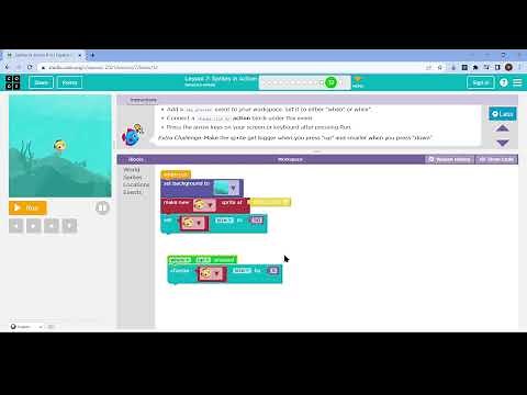 L7-12 |Code.org | Express-2021 | Lesson 7:Sprites in Action | level 12
