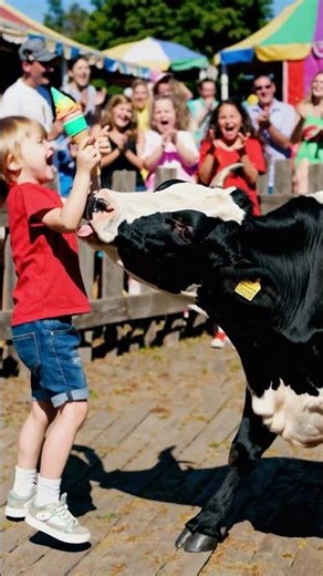 COWS GONE VIRAL! Ice Cream Cow + Dancing Cow = Crowd Goes INSANE! 🐄🍦😂