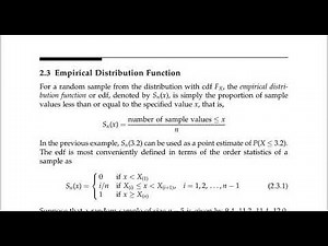 INTORDUCTION TO EMPIRICAL DISTRIBUTION FUNCTION (EDF) WITH EXAMPLES