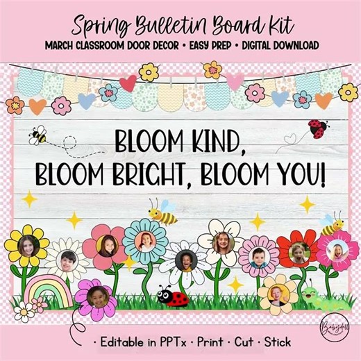 Bloom Where You Are Planted: Spring Classroom Door Kit