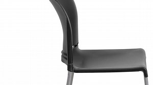 Flash Furniture Hercules Plastic 880 lb. Capacity Ergonomic Stack Chair in Black with Gray Powder Coated Sled Base RUT238ABK