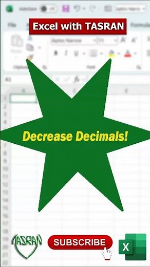 Decrease decimal places | #excelhacks #exceltips #exceltricks