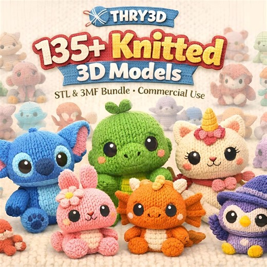 Knitted 3D Model Mega Bundle – 135  Printable STL & 3MF Files - Etsy