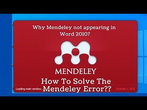 Why Mendeley not appearing in Ms-word |How to add Mendeley word plugin, if it's not visible in word