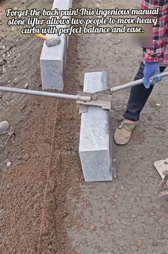 Ingenious Tool Makes Heavy Curb Stone Lifting Easy