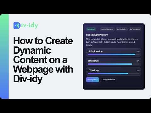 How to Create Dynamic Content on a Webpage with Div-idy
