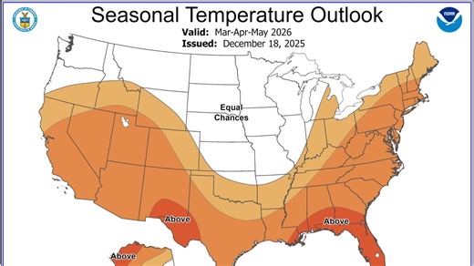 Maps show Ohio spring temperature, precipitation forecast