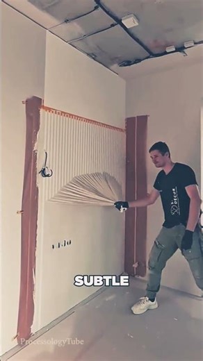 How to Renovate Modern Fluted Wall with Plaster and Tape