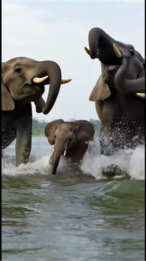 Elephants in Their Natural Habitat including babies