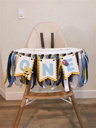 High Chair Banner - Spongebob - Etsy
